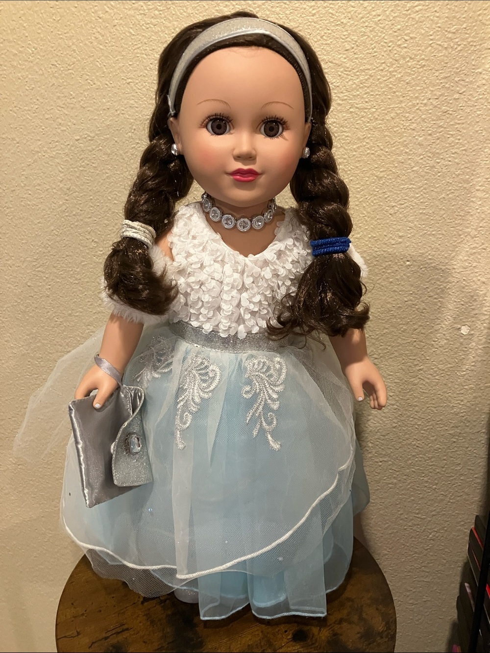 Girls' Light Blue & White Fashion Doll with Sparkle Accessories